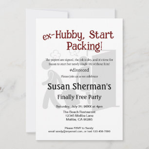 Scheidung Party Celebration Ex Hubby Start Packing Einladung