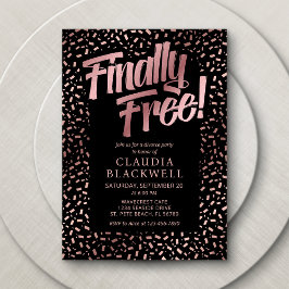 Scheidung Party Rose Gold Confetti Einladung