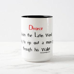 Scheidung von der lateinischen Wortbedeutung Zweifarbige Tasse