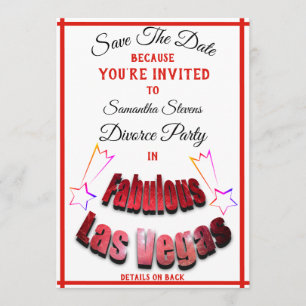 Scheidungs-Party in fabelhaften Sternen Las Vegas Save The Date