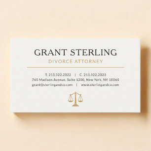 Scheidungsanwalt Neutral Beige Gold Visitenkarte