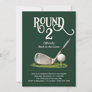 Scheidungsfeier-Einladung für Männer Round 2 Golf Einladung