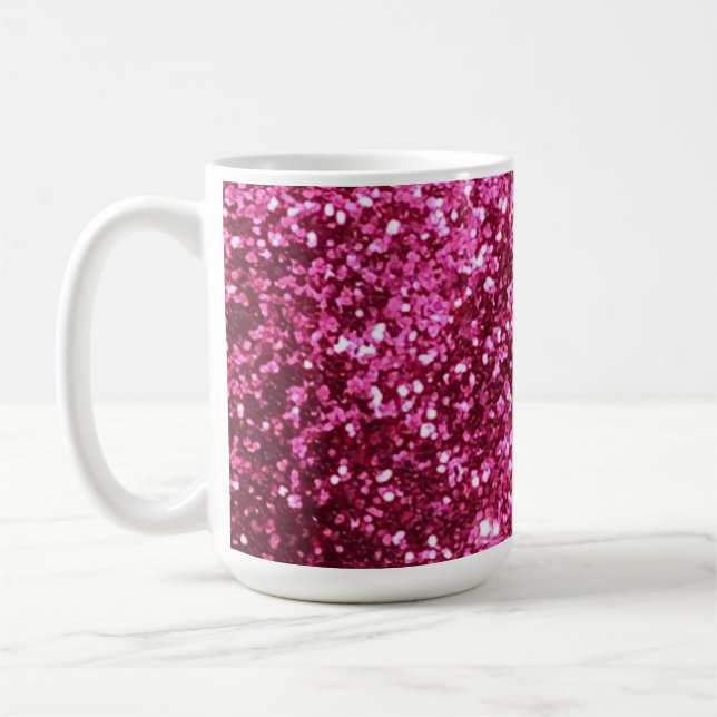 Schein-Glitter-Kaffee-Tasse des heißen Rosas Kaffeetasse (Links)