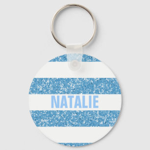 Schein-Glitzer-Blick Stripes Schlüsselanhänger