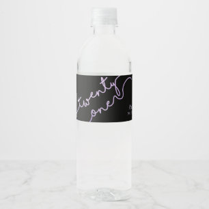 Schein, lila Glitzer-21. Geburtstags-Party Wasserflaschenetikett