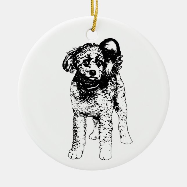 Scheinender Zweig-Echo Keramik Ornament (Vorne)