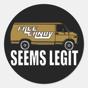 Scheint Legit-freie Süßigkeit Runder Aufkleber