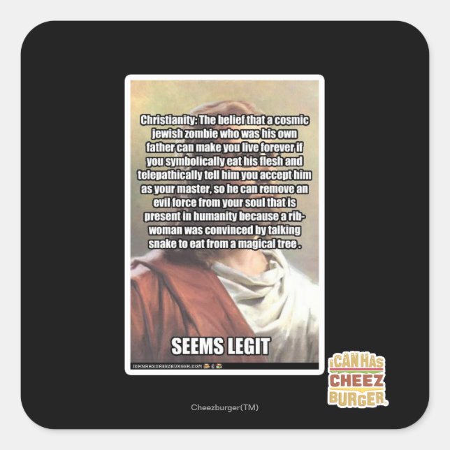 Scheint Legit Quadratischer Aufkleber (Vorderseite)