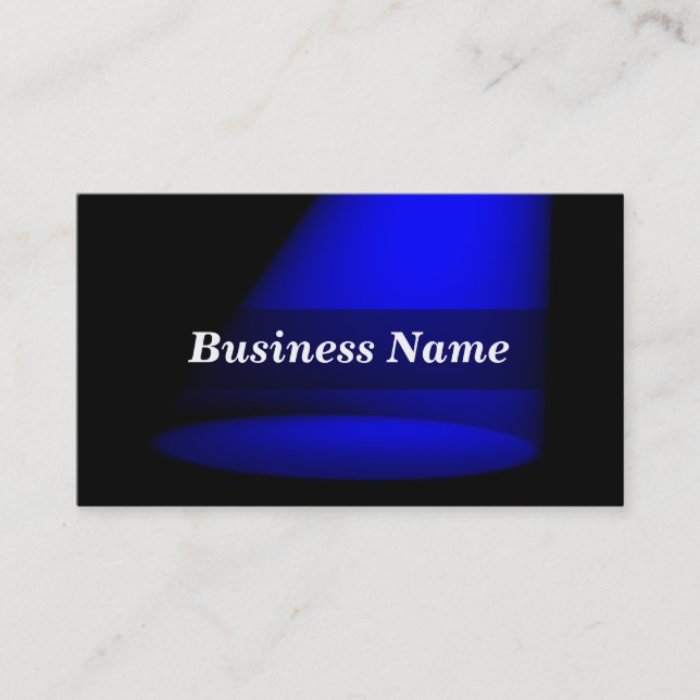 Scheinwerfer 3D (blau) Visitenkarte (Vorderseite)
