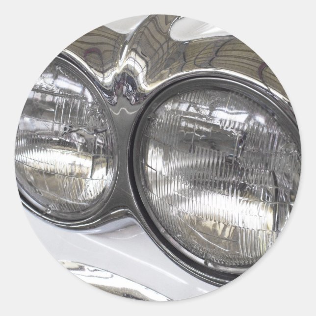 Scheinwerfer für klassische Autos Runder Aufkleber (Vorderseite)