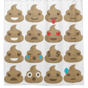 Scheiß Emoji Badezimmer Duschvorhang