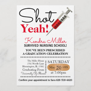 Scheiße!Abschluss der Krankenpflege Einladung