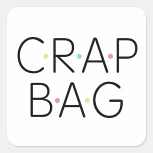 Scheißtasche Tragetasche Quadratischer Aufkleber