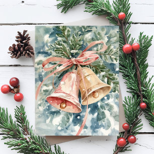 Schellen-Wasserfarben-Weihnachtsfeiertagsmalerei Feiertagskarte