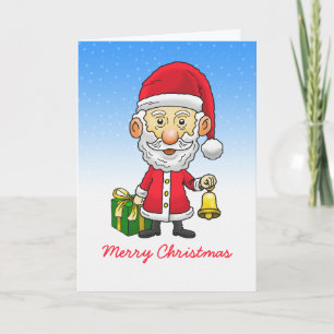 Schellenklingeln mit Santa-Foto-Weihnachtskarte Feiertagskarte