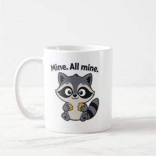 Schelmischer Waschbär-Meme-Cartoon-Becher Kaffeetasse