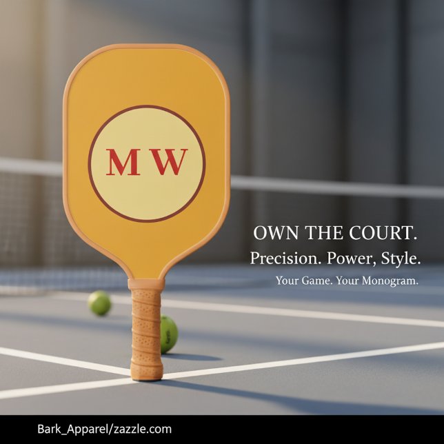 Schema für personalisierte Monogramm-Herbstfarben Pickleball Schläger (Von Creator hochgeladen)