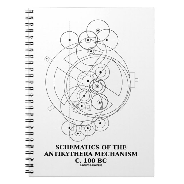 Schemata des Antikythera-Mechanismus (Abbildung) Notizblock (Vorderseite)