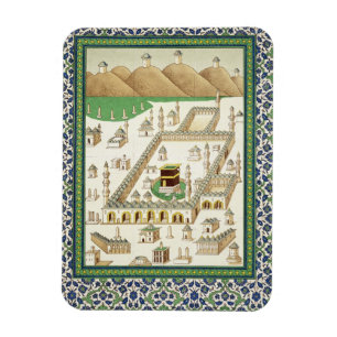 Schematische Ansicht des Mekkas, das Qua'bah, von Magnet