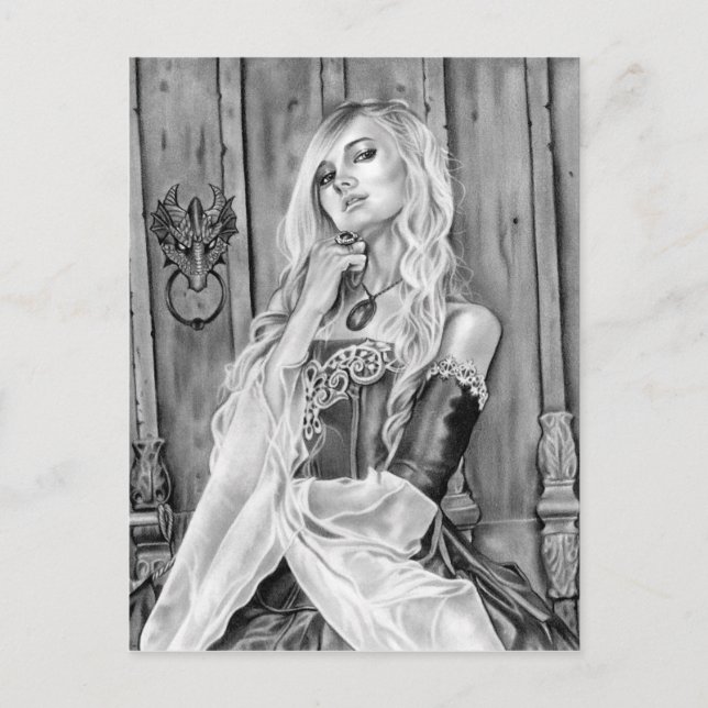 Schematische Lady Postcard Postkarte (Vorderseite)