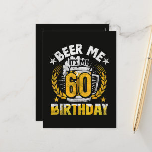 Schenk mir ein Bier, ich habe meinen 60. Geburtsta Feiertagspostkarte
