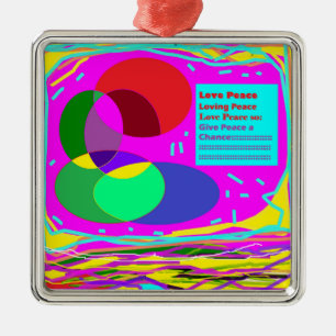 Schenken Sie dem Frieden Weihnachten in gemischter Ornament Aus Metall