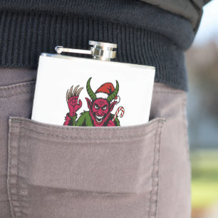 Schenken Sie sich ein kleines Krampus-Weihnachten Flachmann