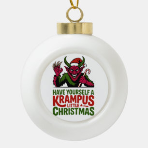 Schenken Sie sich ein kleines Krampus-Weihnachten Keramik Kugel-Ornament