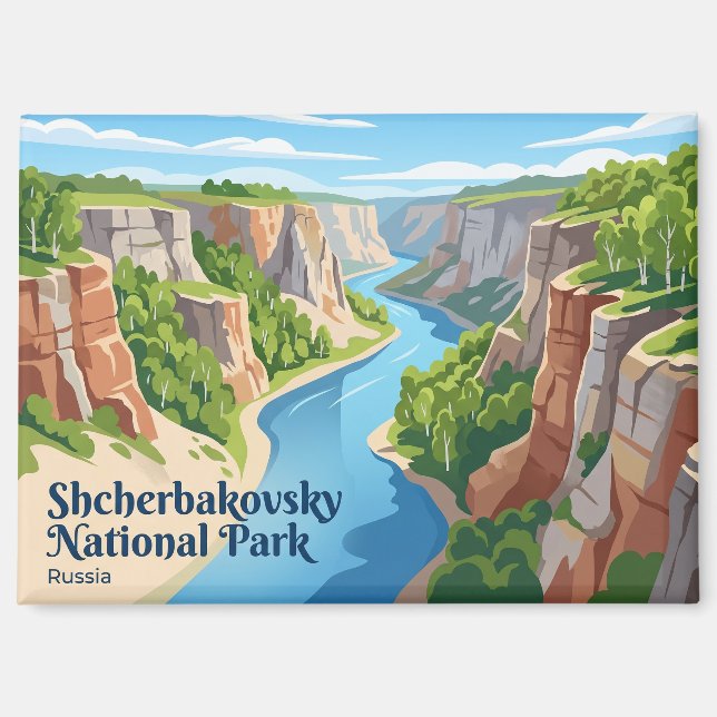 Scherbakowski-Nationalpark Russland Magnet (Vorderseite)