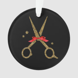 Schere aus goldenem Glitzer - Friseur Stylist Ornament