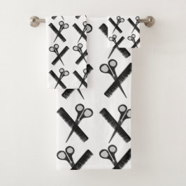 Schere Comb-Friseursalon Badhandtuch Set