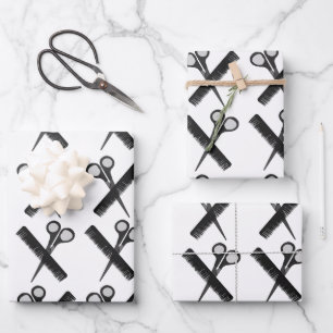 Schere Comb-Friseursalon Geschenkpapier Set