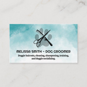 Schere Comb Hund Groomer Paw Terminkarte