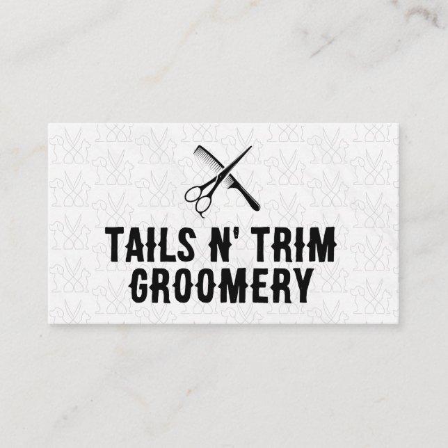 Schere Comb | Pet Grooming Service Visitenkarte (Vorderseite)