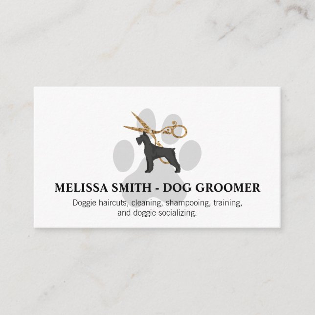 Schere | Dog Groomer Business Card Visitenkarte (Vorderseite)