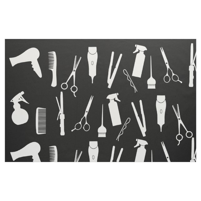 Schere Haar Stylist Salon Tools White Comb Stoff (Fat Quarter (45,7 x 55,9 cm))