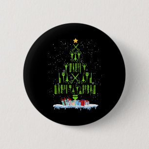 Schere Haar Weihnachtsbaum Lustiger Friseur Xma Button