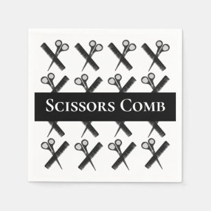 Schere Kamm Friseur Salon  Serviette