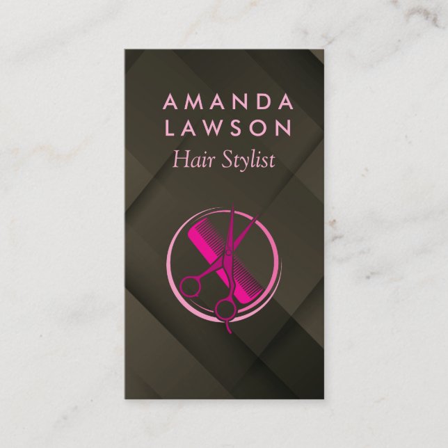Schere Kamm Logo | Friseur Visitenkarte (Vorderseite)
