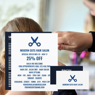 Schere Logo, Friseur, Friseursalon Werbung Flyer