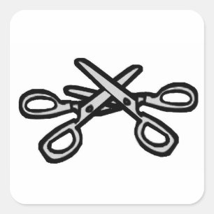 Schere Quadratischer Aufkleber