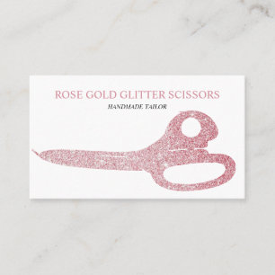 Schere Rose Gold Rosa Sparkle Visitenkarte