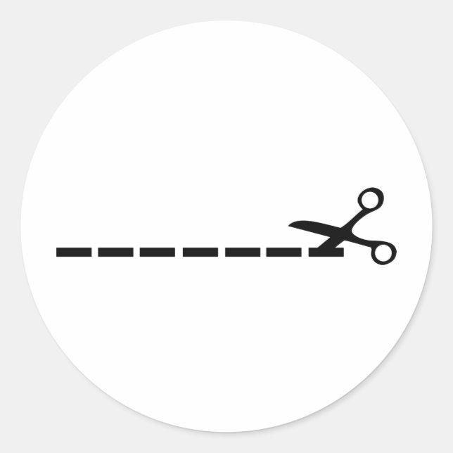 Schere Runder Aufkleber (Vorderseite)