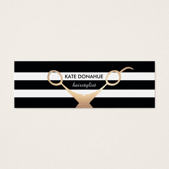 Schere Schwarz-Weiß-Streifen Salon Ernennung (Vorderseite)