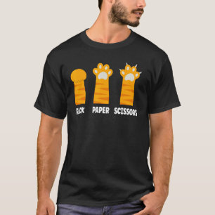 Schere Stein Papier Handspiel Katzen Tier Süß C T-Shirt