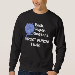 Schere Stein Papier Kehlenschlag Ich Gewinne Sweatshirt