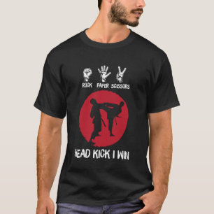 Schere Stein Papier Kopf Tritt Ich Gewinne Lustige T-Shirt