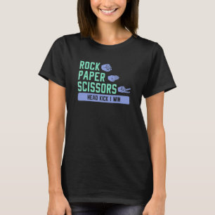 Schere Stein Papier Kopftritt Ich Gewinne Karate T-Shirt