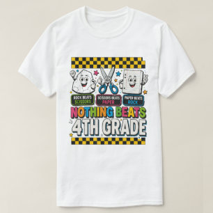 Schere Stein Papier Nichts schlägt die 4. Klasse T-Shirt