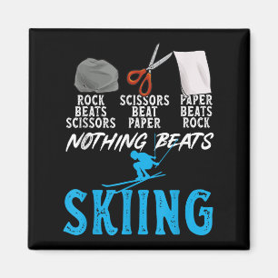 Schere Stein Papier Nichts schlägt Skifahren _1 Magnet